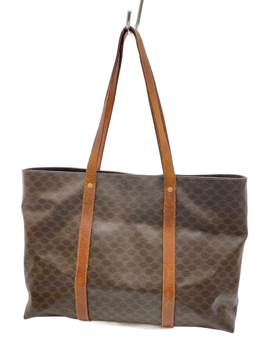 CELINE - 【中古】CELINE◆ハンドバッグ/レザー/BRW/総柄【バッグ】