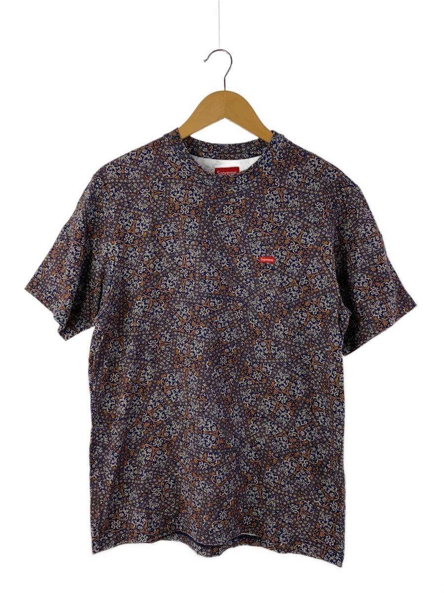 Supreme◆21AW/Small Box logo Tee Navy Cards/Tシャツ/S/コットン/NVY/総柄//
