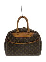 【中古】LOUIS VUITTON◆2)ボーリング・ヴァニティ(ドーヴィル)_モノグラム・キャンバス_BRW/PVC/BRW【バッグ】
