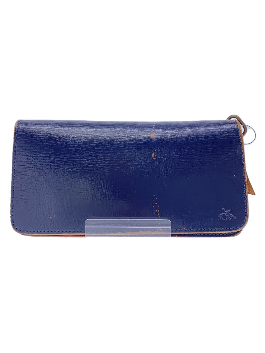 【中古】革蛸◆長財布/レザー/NVY/メンズ【服飾雑貨他】