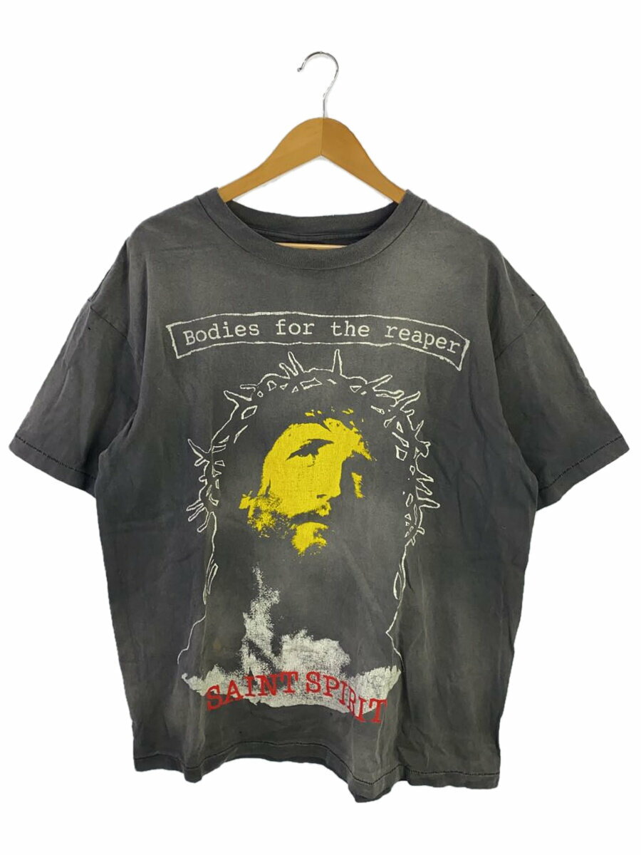 【中古】SAINT MICHAEL◆23AW/B For The Reaper Tee/Tシャツ/XL/コットン/GRY【メンズウェア】