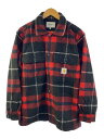 【中古】Carhartt◆長袖シャツ/M/ポリエステル/RED/チェック/80406【メンズウェア】(4)
