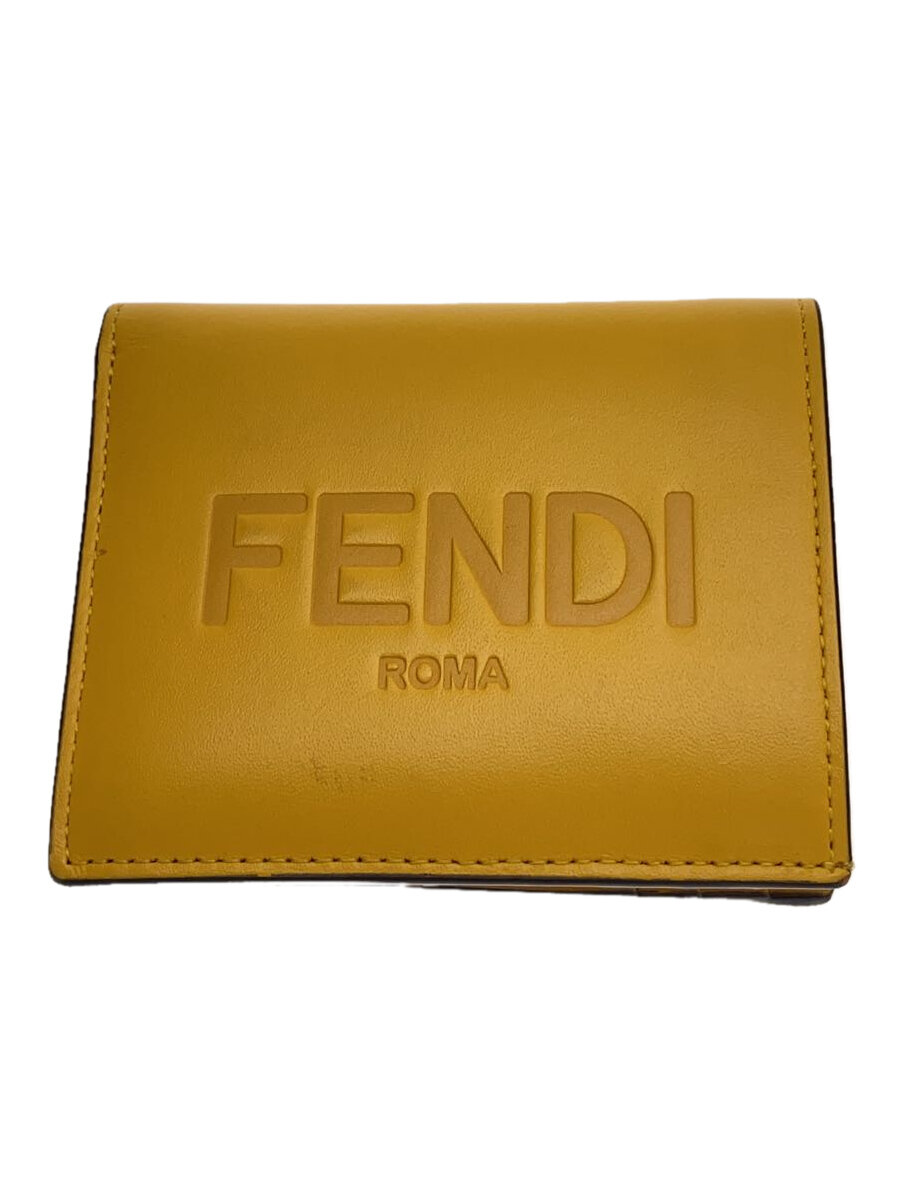 【中古】FENDI◆MEDIUM WALLET VIT.KING/2つ折り財布/レザー/YLW/レディース/8M0468【服飾雑貨他】