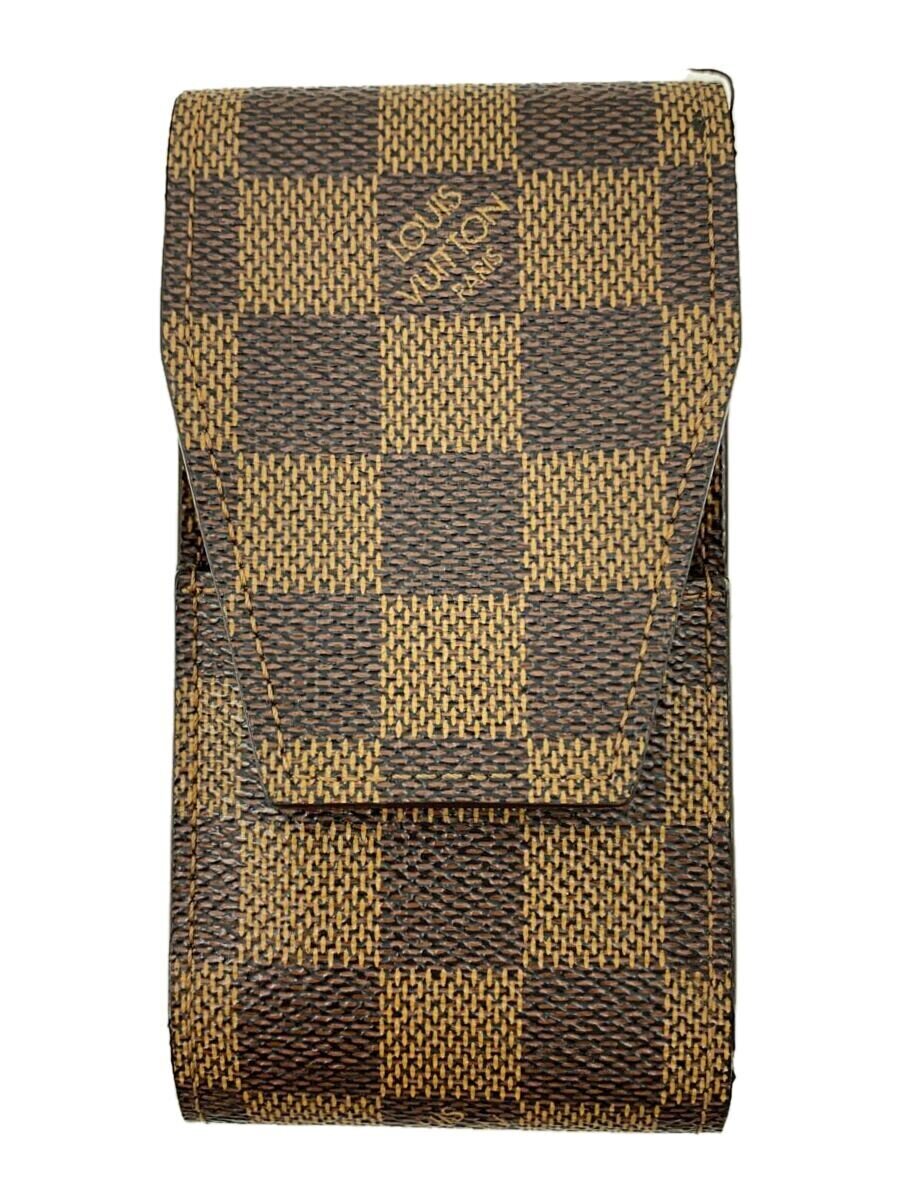 【中古】LOUIS VUITTON◆エテュイ・シガレット_ダミエ・エベヌ_BRW/--/BRW/レディース【服飾雑貨他】