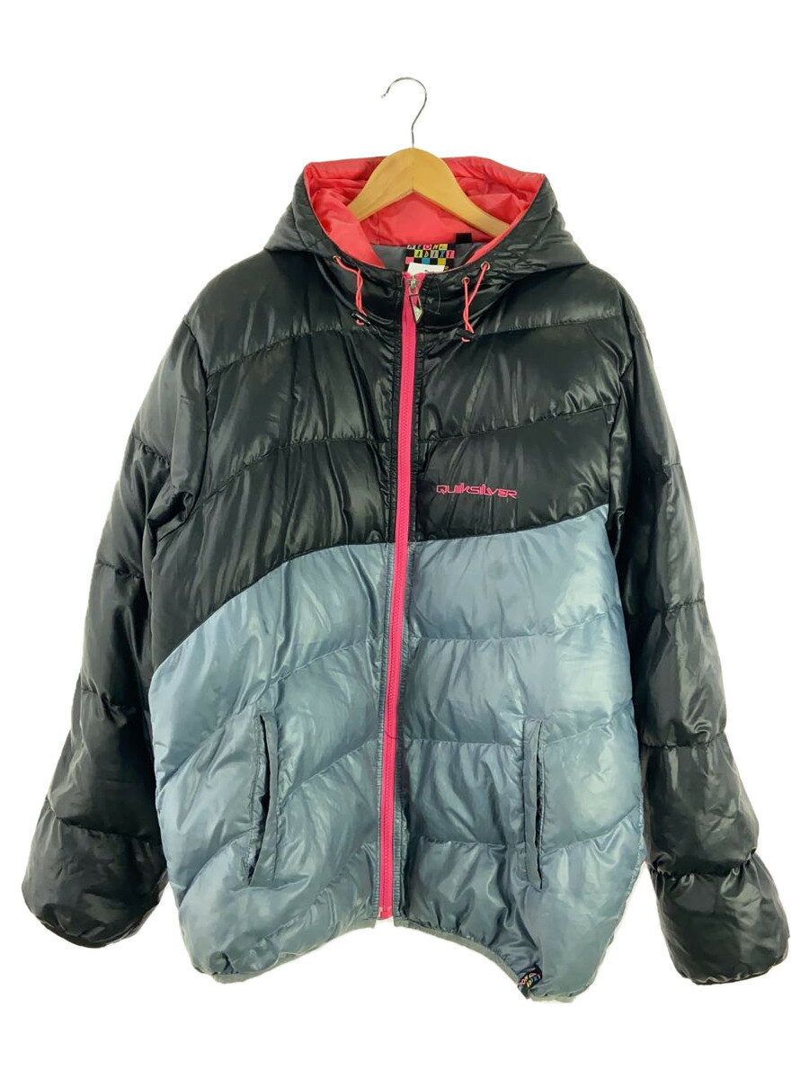 【中古】QUIKSILVER◆ダウンジャケット/XL/ポリエステル/BLK/無地【メンズウェア】