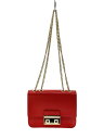 【中古】FURLA◆ショルダーバッグ/レザー/RED/無地/290010【バッグ】