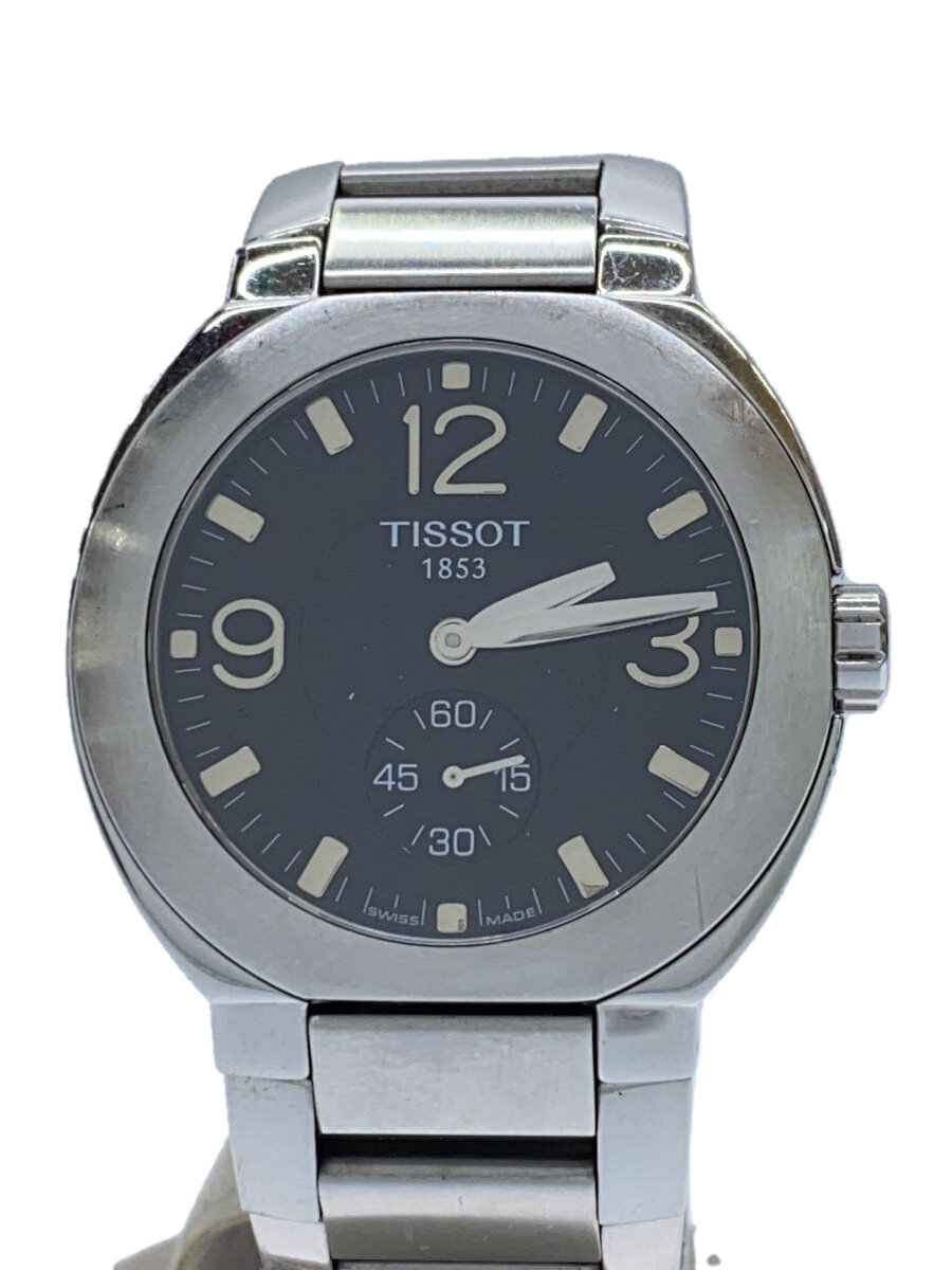 【中古】TISSOT◆クォーツ腕時計/アナログ/ステンレス/BLK/SLV/SS/G470/570【服飾雑貨他】