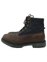 【中古】Timberland◆レースアップブーツ/ロールトップ/US9/BRW/レザー/6208R【シューズ】