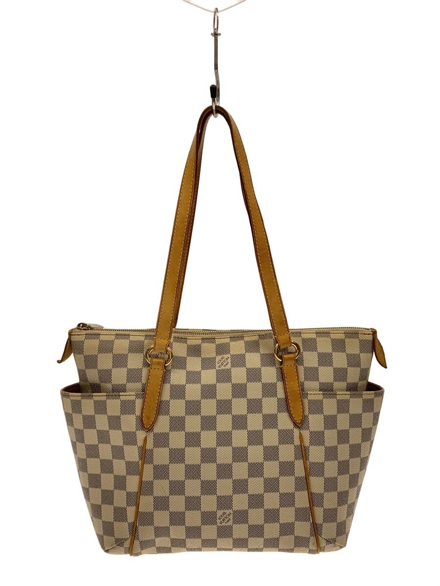 【中古】LOUIS VUITTON◆トータリーPM_ダミエ・アズール/PVC/WHT【バッグ】