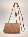 【中古】CHANEL◆クルーズ限定/マトラッセチェーンウォレット/財布/レザー/PNK/ココマーク【服飾雑貨他】
