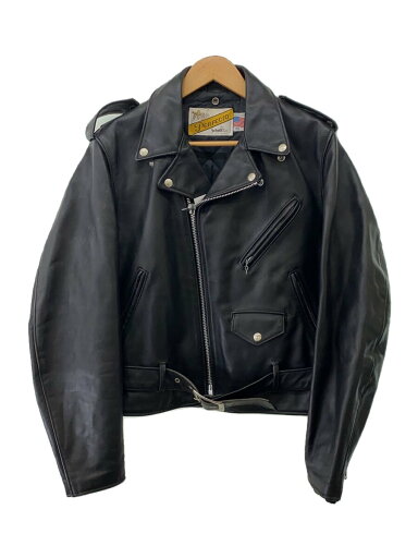 【中古】Schott◆80s/ダブルライダースジャケット/40/レザー/BLK/無地【メンズウェア】 【中古】Schott◆80s/ダブルライダースジャケット/40/レザー/BLK/無地【メンズウェア】