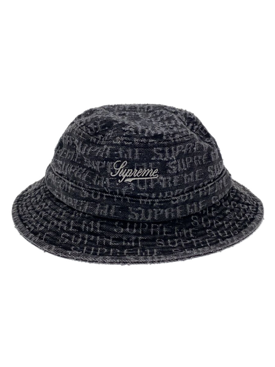 【中古】Supreme◆punched denim crusher hat/23aw/バケットハット/コットン/ブラック【服飾雑貨他】