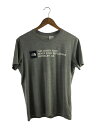 【中古】THE NORTH FACE◆TNF SQUARE LOGO TEE_TNF スクエア ロゴ ティー/XL/コットン/GRY/毛玉有【メンズウェア】