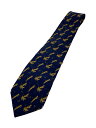 【中古】YVES SAINT LAURENT◆ネクタイ/シルク/NVY/総柄/メンズ【服飾雑貨他】