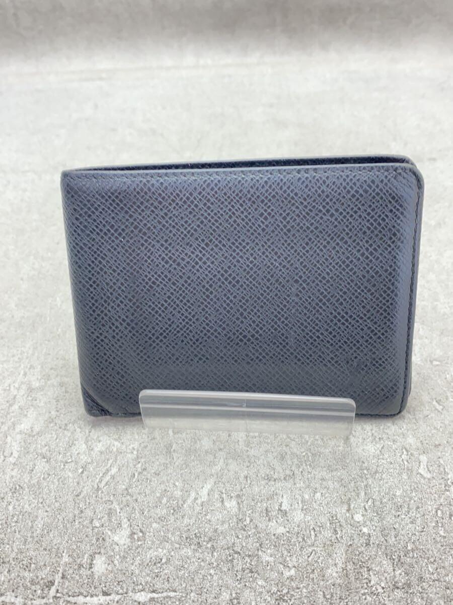【中古】LOUIS VUITTON◆ポルト・フォイユ・パンス_タイガ_BLK/レザー/BLK/メンズ【服飾雑貨他】