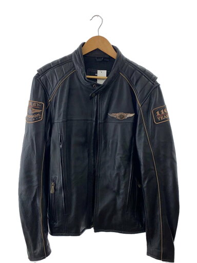 【中古】HARLEY DAVIDSON◆110周年/シングルライダースジャケット/XL/レザー/BLK/97145-13VM【メンズウェア】 【中古】HARLEY DAVIDSON◆110周年/シングルライダースジャケット/XL/レザー/BLK/97145-13VM【メンズウェア】