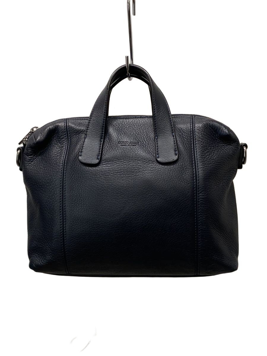 美品 GIORGIO ARMANI ビジネスバッグ 肉厚シボ レザー ブラック 美品