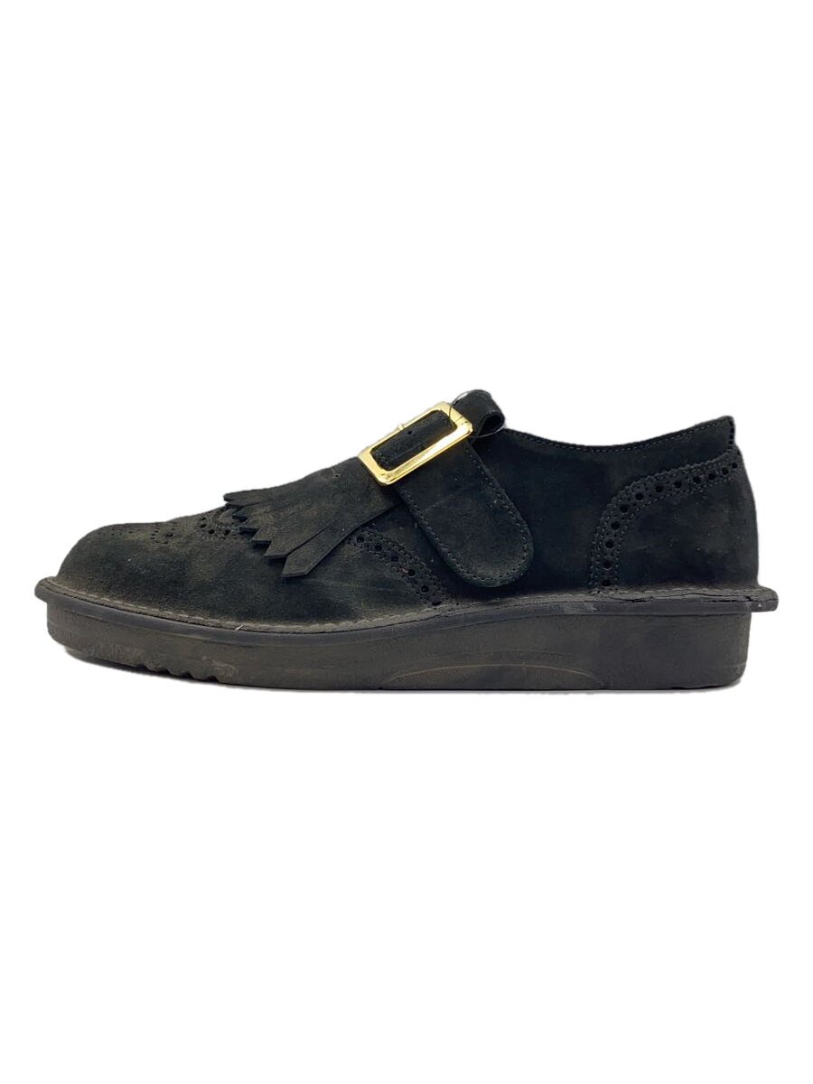 【中古】KIDS LOVE GAITE◆ローファー/UK6.5/BLK/スウェード【シューズ】