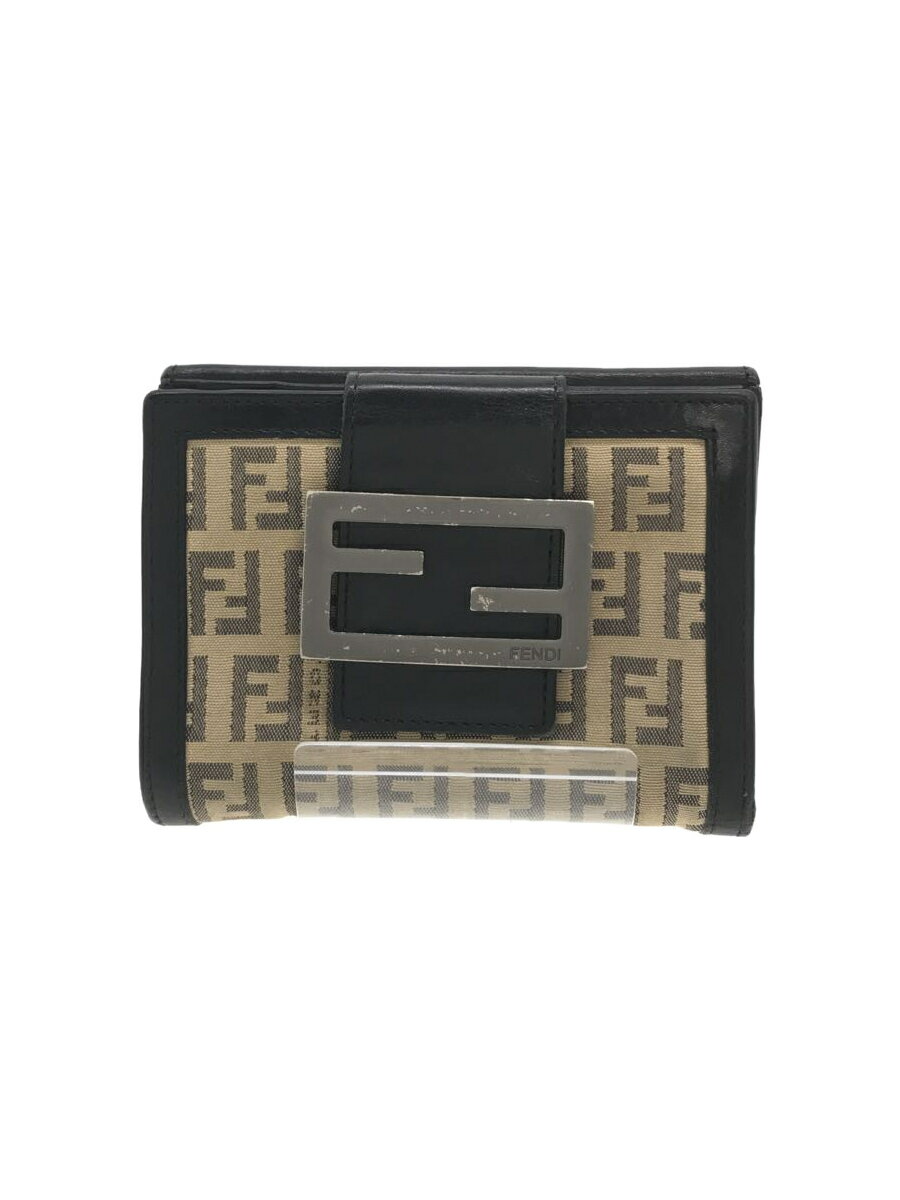 【中古】FENDI◆2つ折り財布/レザー/B