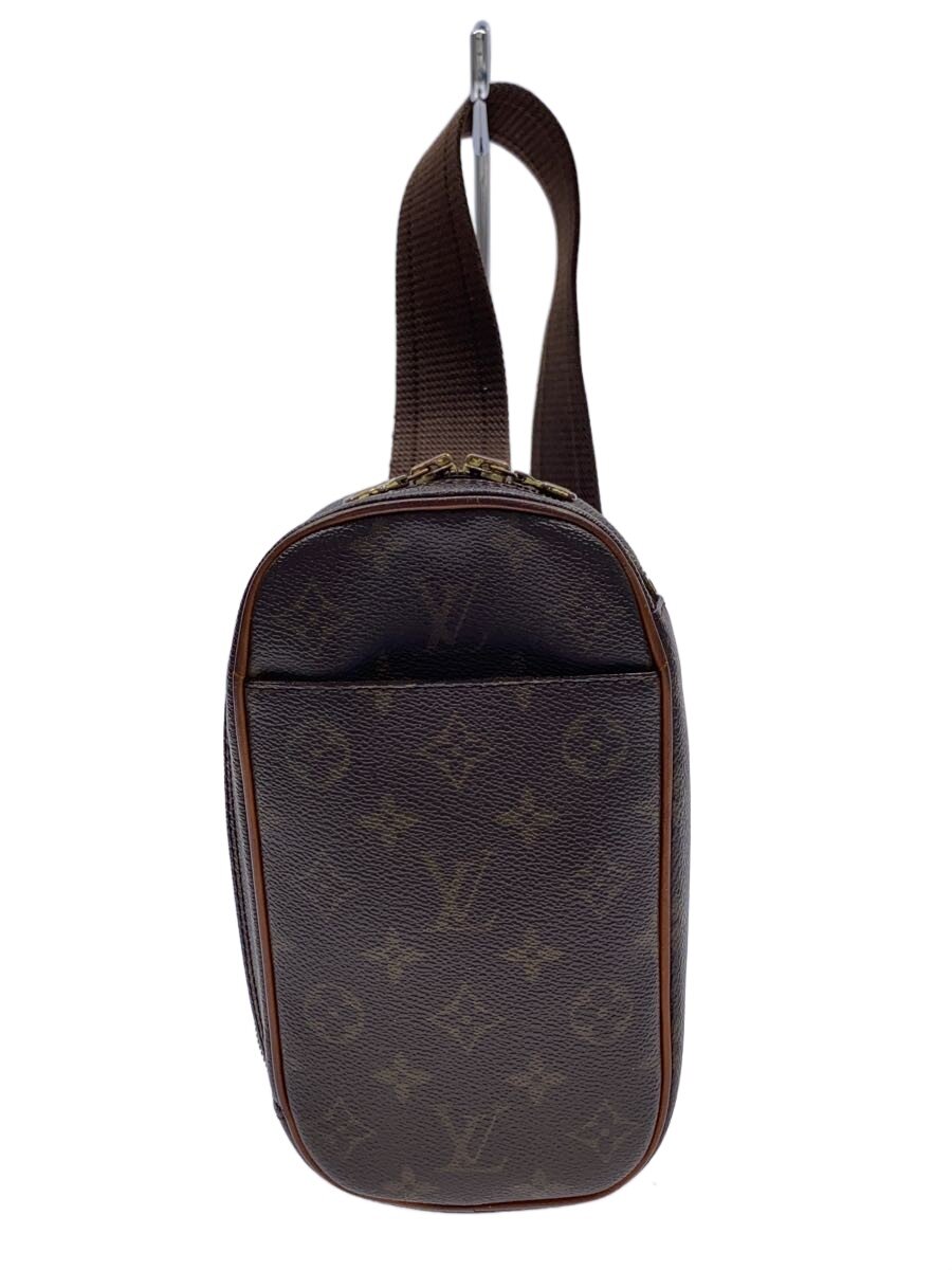【中古】LOUIS VUITTON◆ポシェット・ガンジュ_モノグラム・キャンバス/PVC/BRW【バ...