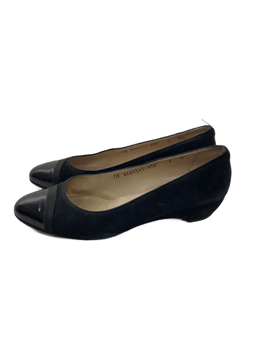 Ballet Shoes - 【中古】Salvatore Ferragamo◆フラットパンプス/UK6.5/BLK/スウェード【シューズ】
