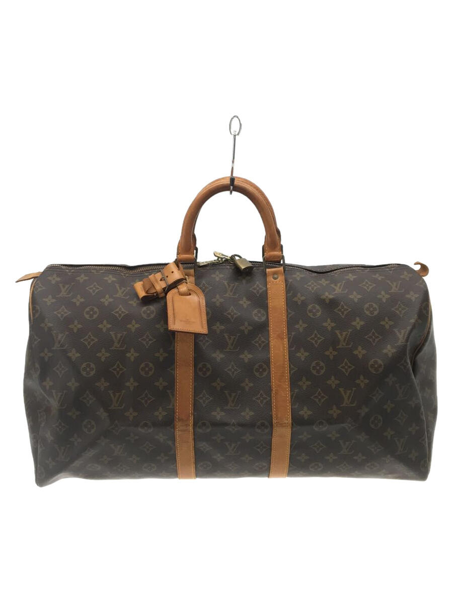 【中古】LOUIS VUITTON◆USA製/キーポル55_モノグラム_BRW/PVC/BRW//【バッグ】