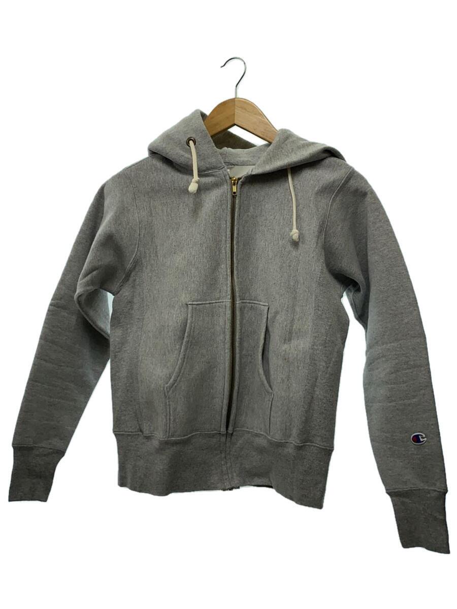 【中古】Champion◆ジップパーカー/S/コットン/GRY【レディースウェア】