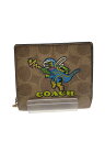 【中古】COACH◆2つ折り財布/PVC/BEG/総柄/レディース【服飾雑貨他】
