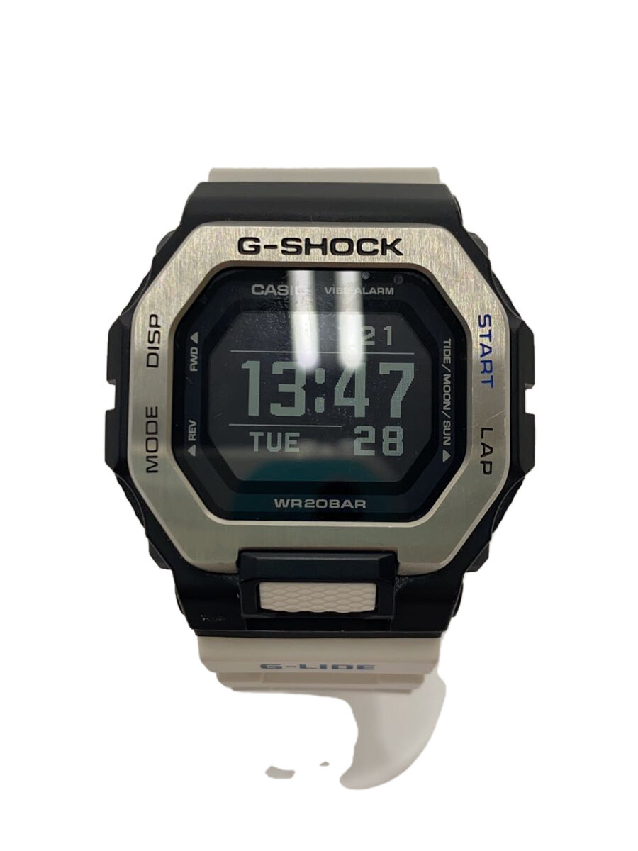 【中古】CASIO◆クォーツ腕時計_G-SHOCK/デジタル/ラバー/BLK/WHT【服飾雑貨他】