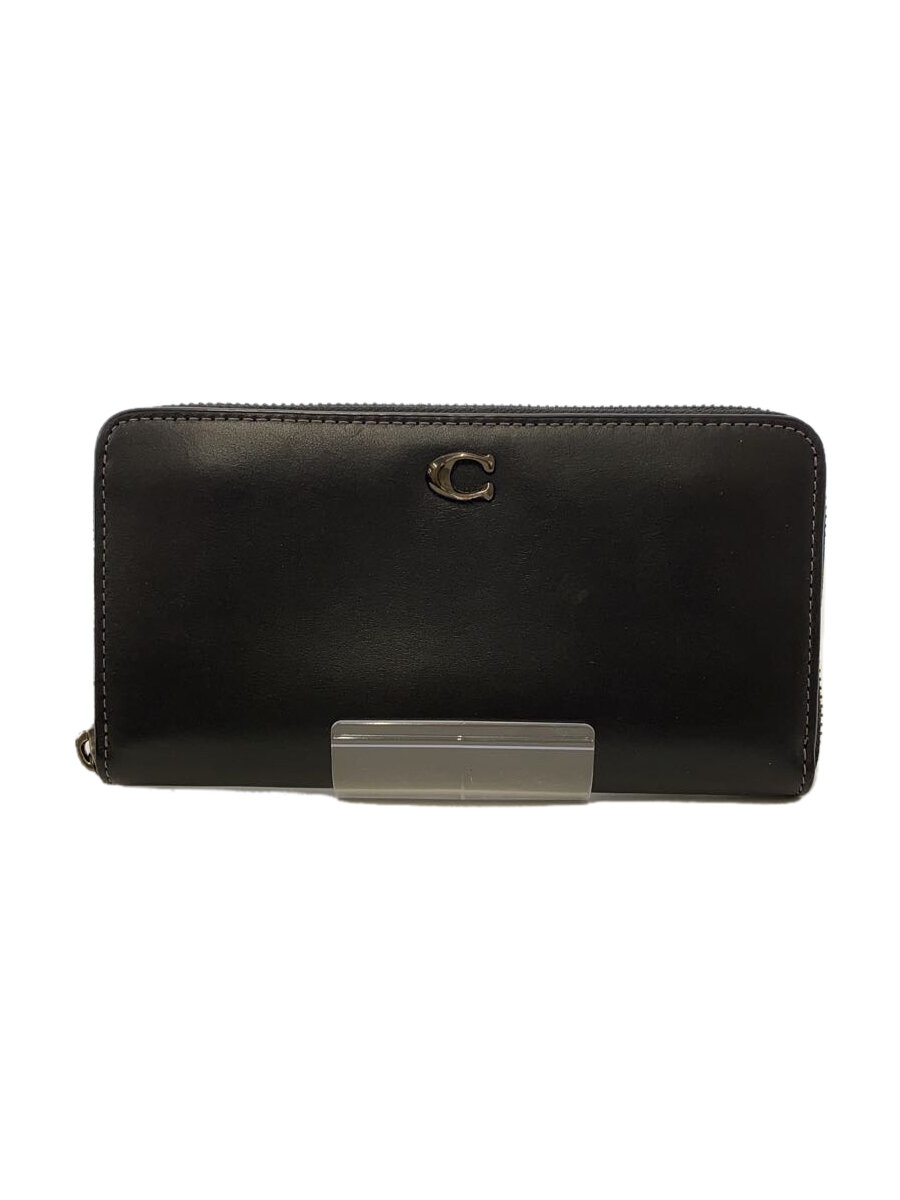 【中古】COACH◆長財布/レザー/BLK/無地/レディース/CH801【服飾雑貨他】