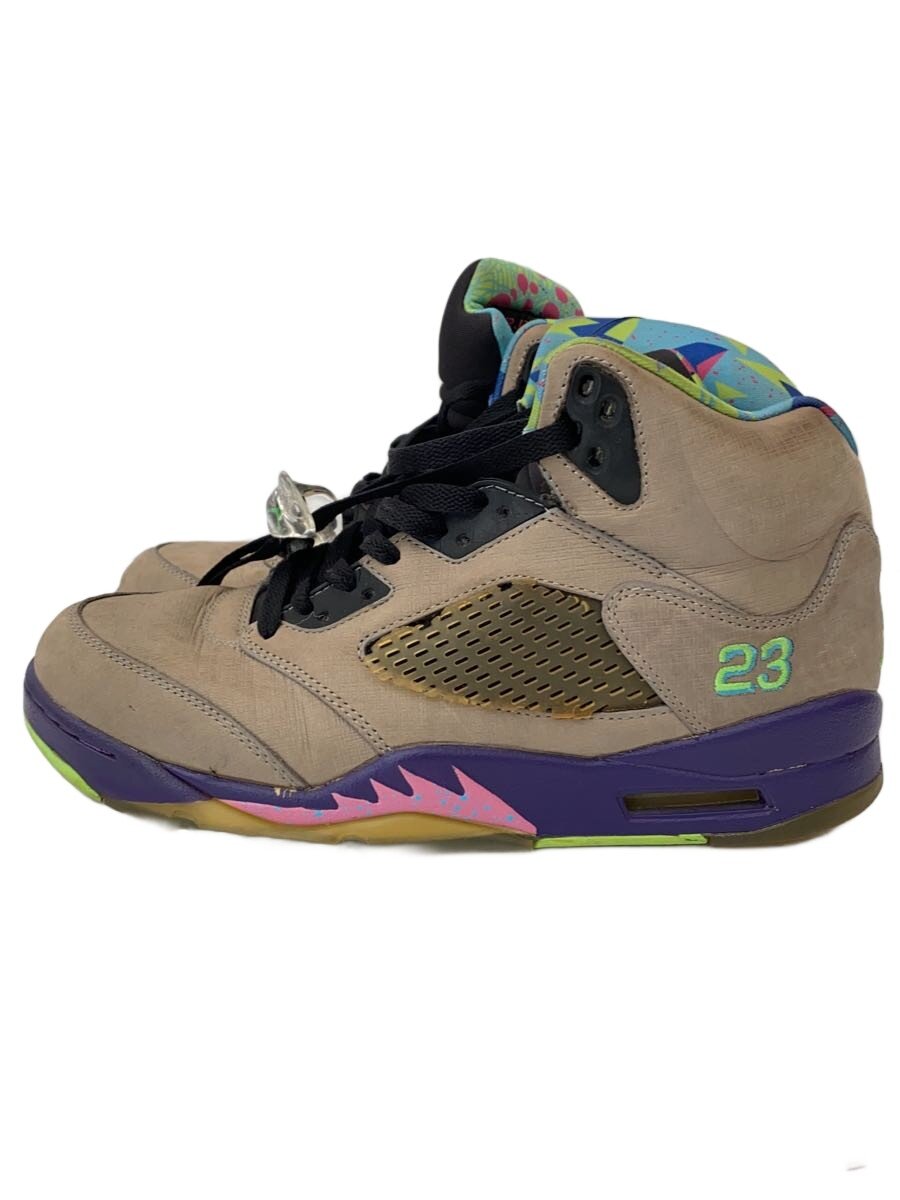 NIKE◆AIR JORDAN 5 RETRO/エアジョーダンレトロ/グレー/621958-090/27cm/BEG/スウェ
