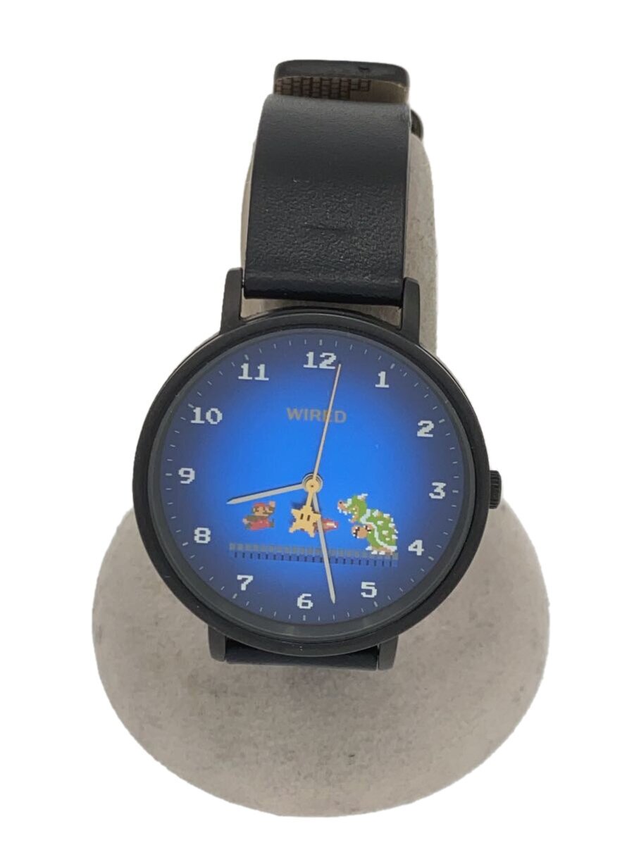 【中古】SEIKO◆腕時計/アナログ/レザー/NVY/BLK/AGAK706//【服飾雑貨他】
