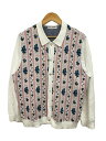 【中古】TTT_MSW◆Flower Jacquard Knit Cardigan/L/コットン/WHT/花柄/TTT-2022SS-KT0【メンズウェア】