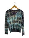 【中古】DIESEL◆カーディガン(薄手)/M/ウール/マルチカラー/Y2K/イタリア製【メンズウェア】