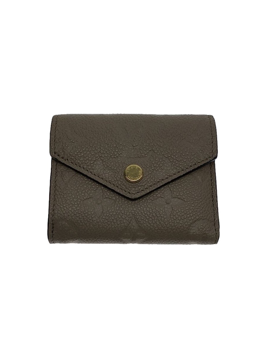 【中古】LOUIS VUITTON◆ポルト・フォイユ・ゾエ_モノグラム・アンプラント_GRY/--/BEG/レディース【服飾雑貨他】