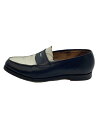【中古】CROCKETT&JONES◆BEAUTY&YOUTH 別注/STOCKTON/バイカラーローファー/UK7.5/BLK×WHT/レザー【シューズ】(4)