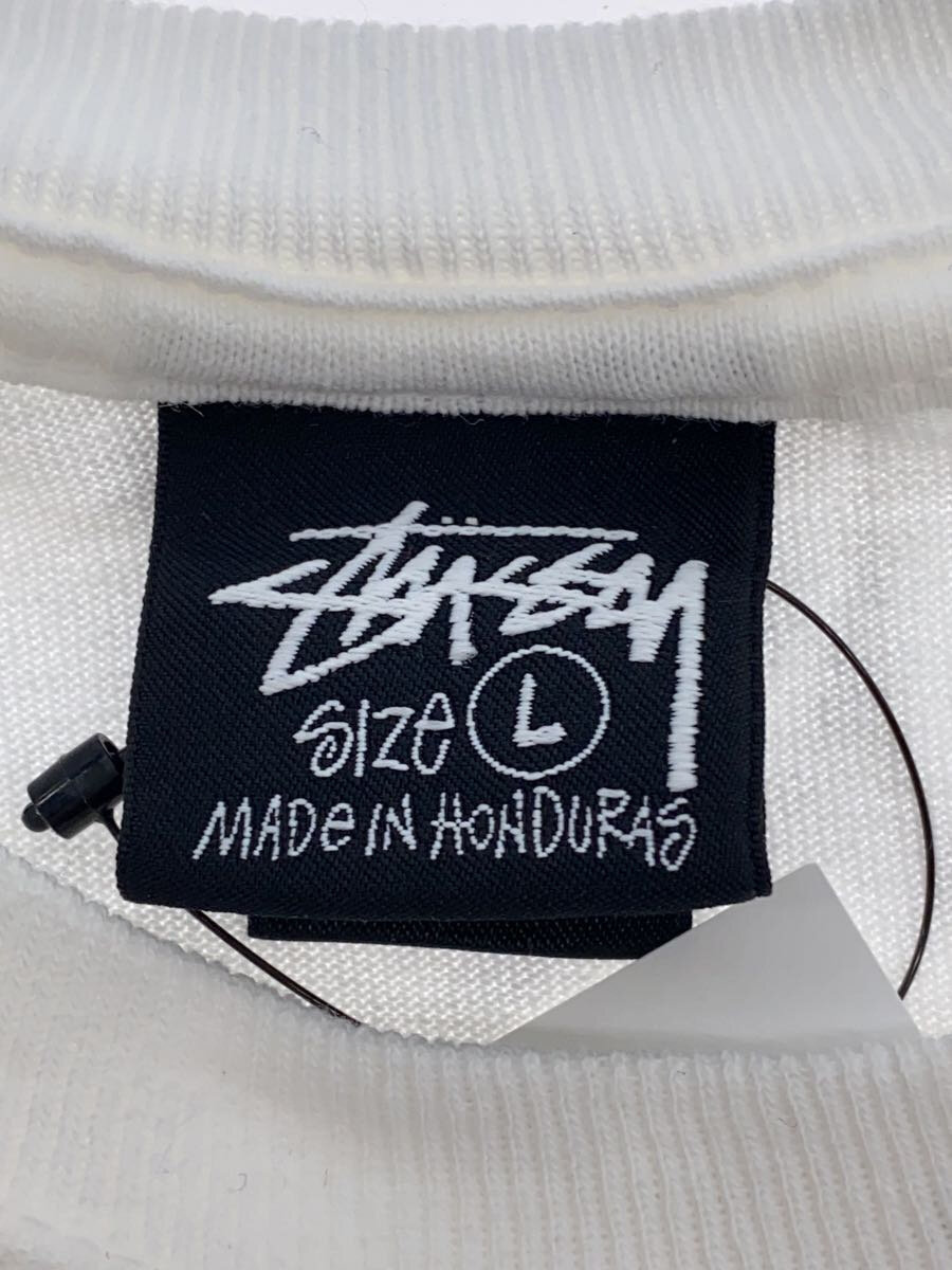 【中古】STUSSY◆Tシャツ/L/コットン/WHT【メンズウェア】