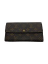 【中古】LOUIS VUITTON◆2)ポシェット・ポルト・モネ・クレディ_モノグラム・キャンバス_BRW/PVC/BRW/使用感有【服飾雑貨他】