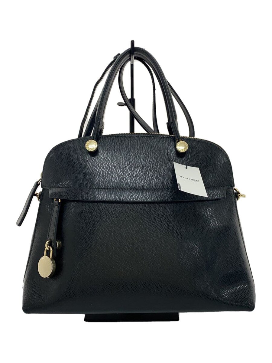 VANESSA BRUNO - 【中古】FURLA◆Piper S DOME/2wayショルダー/ハンドバッグ/レザー/BLK/無地/G5996/S5【バッグ】
