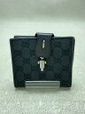 【中古】GUCCI◆2つ折り財布/キャンバス/BLK/総柄/メン