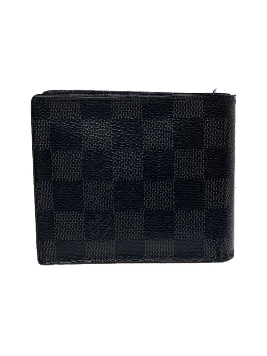 Clothing Accessories (Caps, Ties, Belts) - 【中古】LOUIS VUITTON◆ポルト・フォイユ・スレンダー_ダミエ・グラフィット_BLK/PVC/BLK/メンズ//【服飾雑貨他】