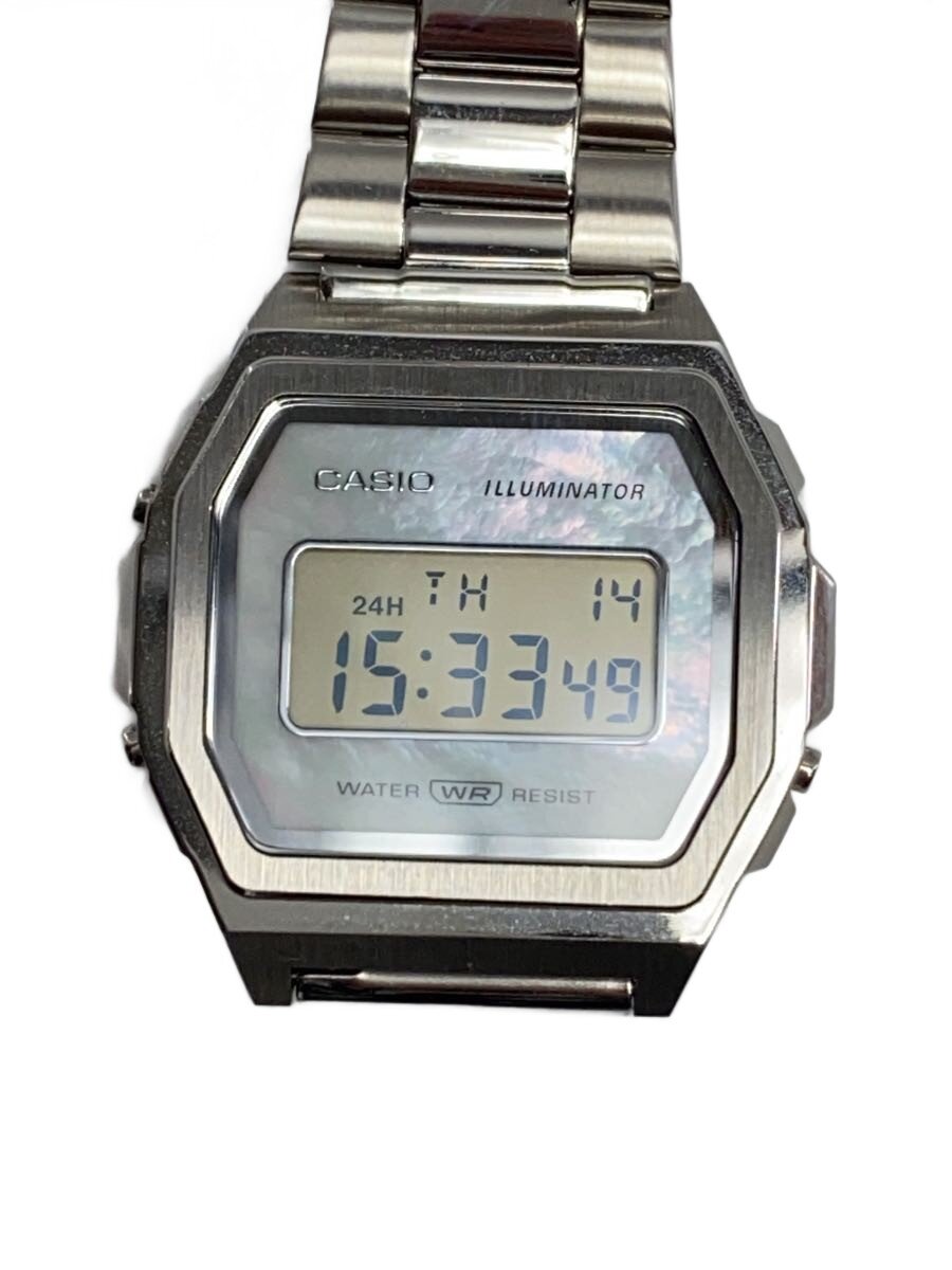 【中古】CASIO◆クォーツ腕時計/デジタル/ステンレス/GRY/SLV【服飾雑貨他】