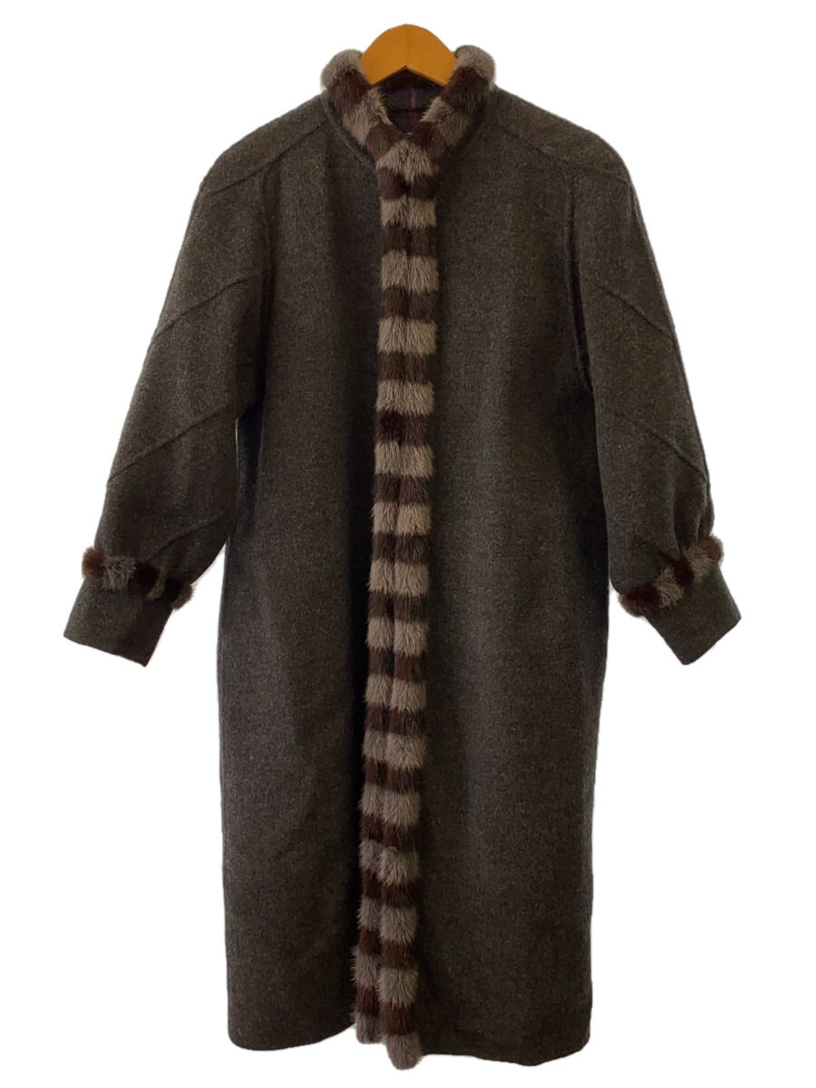 【中古】Leilian◆コート/9/ウール/GRY/無地/C-TK279【レディースウェア】