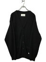 【中古】WACKO MARIA◆MARBLE MOHAIR KNIT CARDIGAN/L/モヘア/ブラック/23FW-WMK-KN10【メンズウェア】