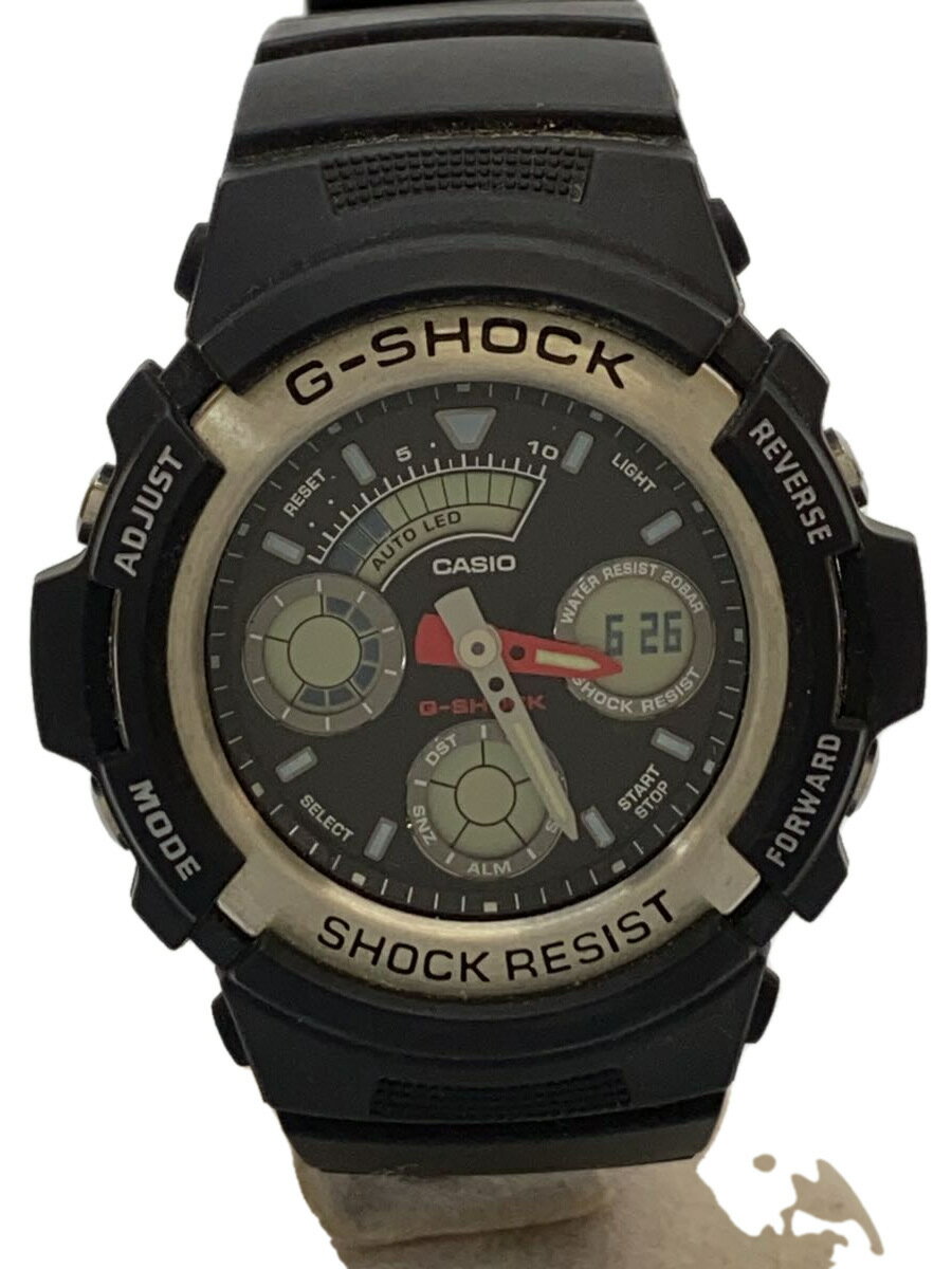 【中古】CASIO◆クォーツ腕時計・G-SHOCK/デジアナ/BLK【服飾雑貨他】