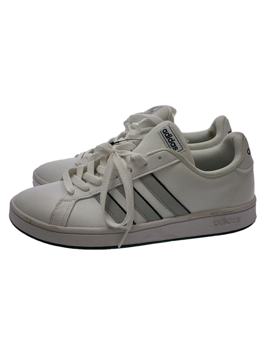 【中古】adidas◆GRANDCOURT BASE U_グランドコートベースU/25.5cm/WHT【シューズ】