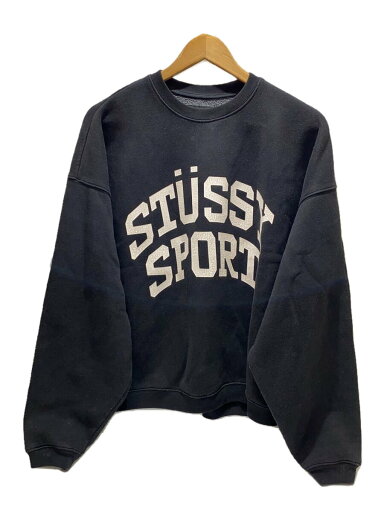 【中古】STUSSY◆スウェット/S/コットン/BLK/BIG CRACKLE SPORT CREW//【メンズウェア】 【中古】STUSSY◆スウェット/S/コットン/BLK/BIG CRACKLE SPORT CREW//【メンズウェア】