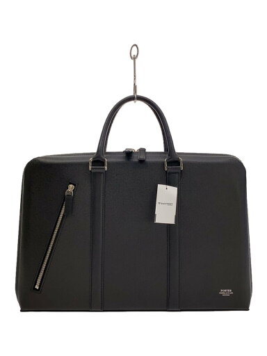 【中古】PORTER◆ブリーフケース/レザー/BLK/無地【バッグ】 【中古】PORTER◆ブリーフケース/レザー/BLK/無地【バッグ】