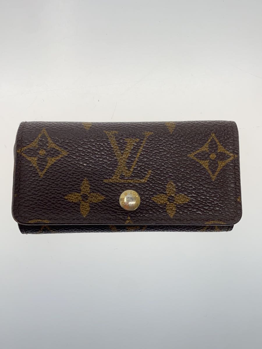 【中古】LOUIS VUITTON◆ミュルティクレ4_モノグラム・キャンバス_BRW/PVC/BRW/総柄/メンズ【服飾雑貨他】