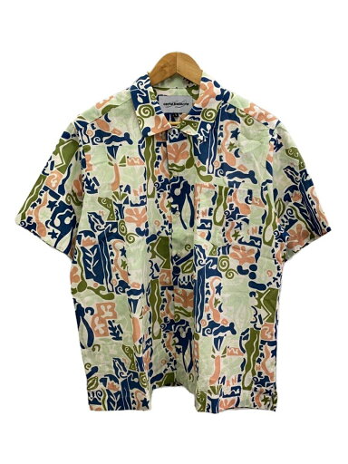 【中古】Carne Bollente◆リネン混/半袖シャツ/L/コットン/GRN/総柄/CL2211004【メンズウェア】 【中古】Carne Bollente◆リネン混/半袖シャツ/L/コットン/GRN/総柄/CL2211004【メンズウェア】